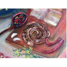 “Ukrainian Lunch. Borscht” – Original Ukrainian Still Life Painting, Oil on canvas | Marina Stognieva